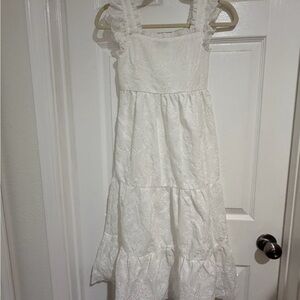 Rare Editions White Lace Tiered Dress